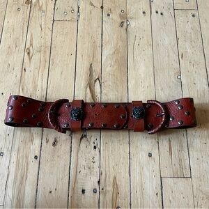 Diesel Dark Brown Studded Leather Belt